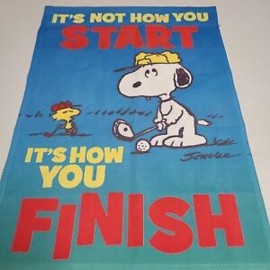 Snoopy & Woodstock 12" x 18" GOLF Garden Flag - Peanuts "...It's How You Finish"