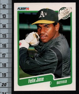 Felix Jose 1990 Fleer Base Card #13 A's Athletics Outfielder "U.S.A." Variant