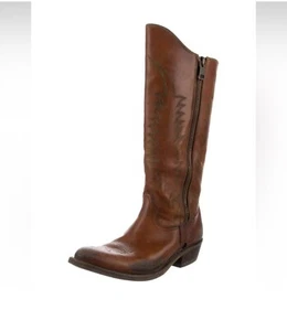 GOLDEN GOOSE Deluxe Iconic Golden Zip Cowboy Boots Brown Size 39 - Picture 1 of 4