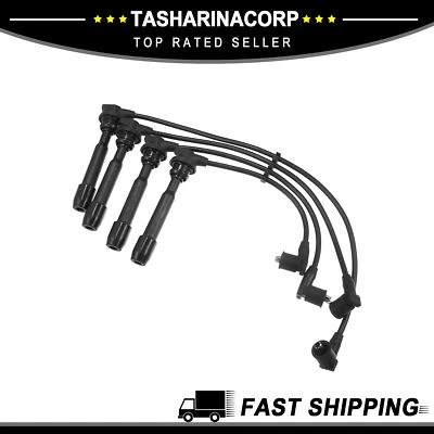 2750123B70 4Pcs Spark Plug Wires For Hyundai Elantra Tiburon Kia Spectra Soul L4 - Image 1 of 4