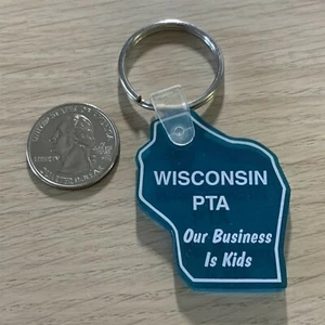 Wisconsin PTA Padres Maestros Assn Llavero Azul Llavero #37847 - Imagen 1 de 2