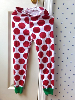 Hanna Andersson Pajama Pants 5 Red Christmas Organic Cotton Boys Girls Size 110 - Image 1 of 4