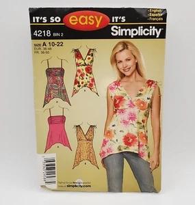 Maglia estiva Simplicity Misses 10-22 modello facile 4218 cucita varianti corpetto - Foto 1 di 12