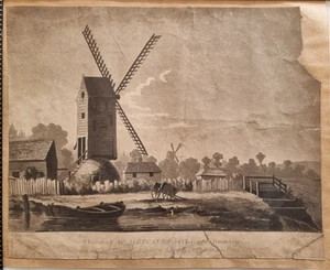 Antique Impression De Mr.Mercall ’S Moulin Bord Bromley Toile Lithographie Par - Photo 1/5