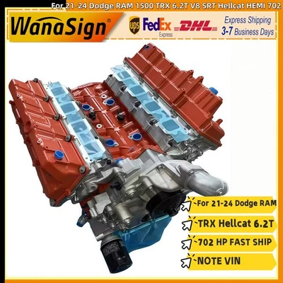 For 21-24 Dodge RAM 1500 TRX 6.2L V8 SRT Hellcat HEMI 702 Long Block Engine Assy - Image 1 of 4