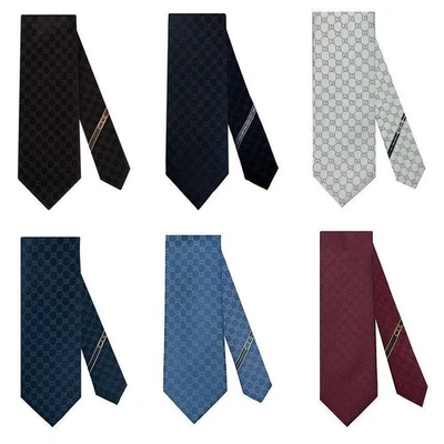 Corbata de seda Gucci 456520 patrón GG 6 estilos 127472893 Foto 1 de 4