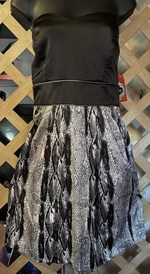 NWT TRIXXI Vtg Snakeskin Print Strapless Cocktail Dress Goth Y2K 90's Size 13 - Image 1 of 4
