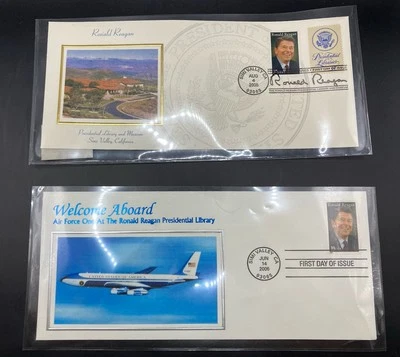US FDC 2005 2006 Ronald Reagan Presidential Library Long Envelope Lot Bundle - Image 1 of 4