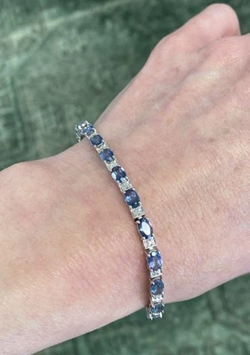 Pulsera tenis topacio mujer en oro 10k talla 7,5 Foto 1 de 4