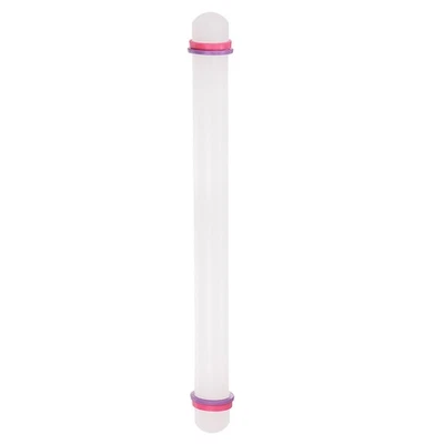 Fondant Rolling Pin with Rings PP 45cm x 2.5cm Non Stick for Baking White - image 1 of 4