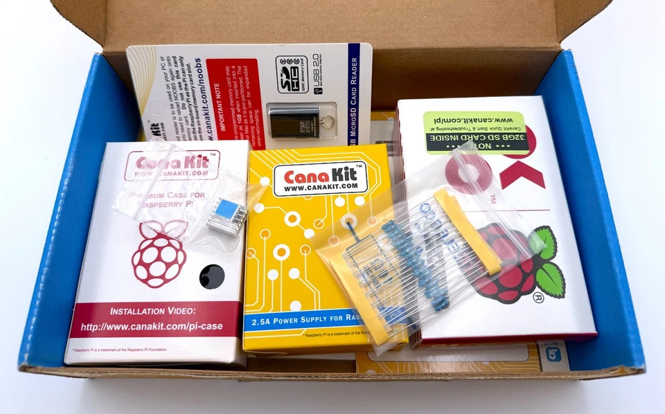 *NEW* Canakit Raspberry Pi 3 Model B Complete Starter Kit 32 GB w/ Black Case - Image 1 of 1