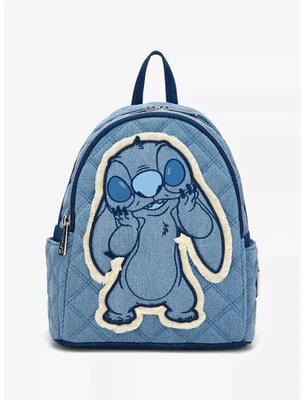 Mini mochila Loungefly Disney Lilo & Stitch Denim Patchwork Foto 1 de 4