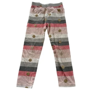 Gap Girls' Striped Leggings with Gold Dots - Size 5 - Picture 1 of 3