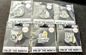 NY YANKEES STAR WARS PIN OF THE MONTH SET 2024 6 PINS SKYWALKER LEIA YODA HANS - Picture 1 of 7