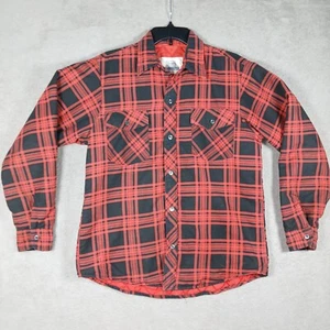 Chaqueta Camisa Vintage Para Hombre Grande Sears Wearmaster Rojo Rojo 17 1/2 Forro Edredón - Imagen 1 de 19