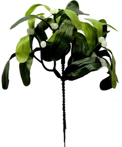 Artificial Mistletoe Plastic Fake New Years Eve Kiss Flower Arrangement Sprig - Picture 1 of 5