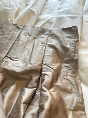 Williams Sonoma Silk Curtain Drape Pinch Pleat 44 X 80 DBL Lined - 2 Panels - Image 1 of 4