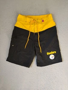 Pittsburgh Steelers Swim Trunks Adult Medium Black Gold Lined Shorts GIII - Picture 1 of 12
