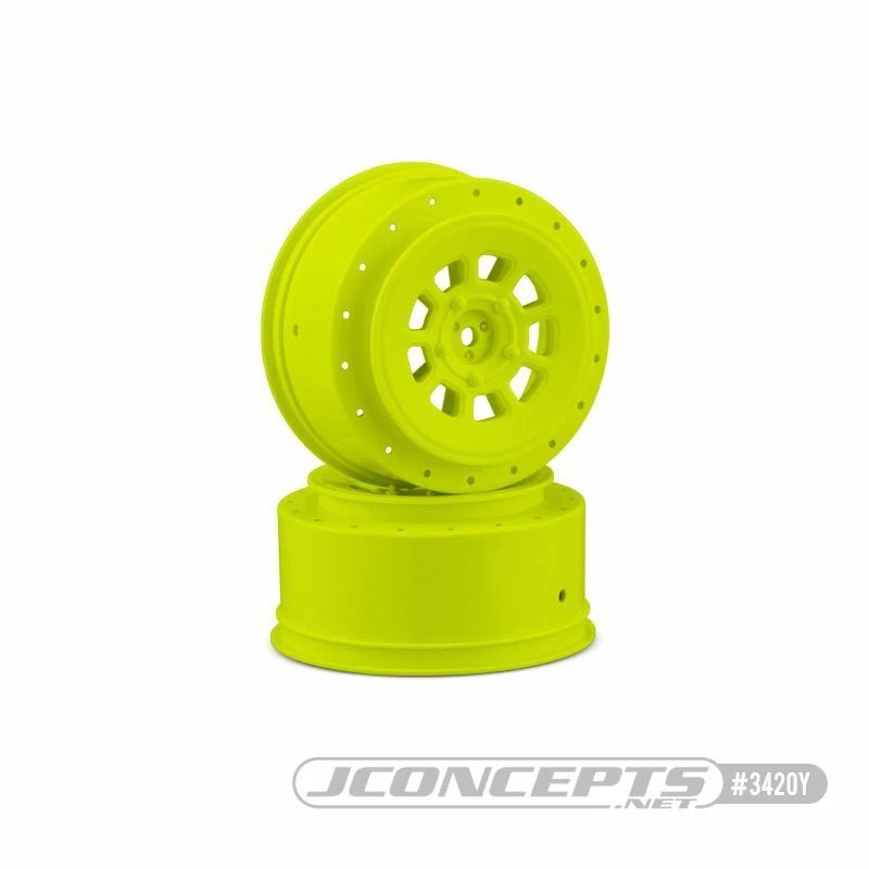 Jconcepts 9-Shot +3mm Offset Yellow Short Course Wheels Associated JCO3420Y - Image 1 of 1