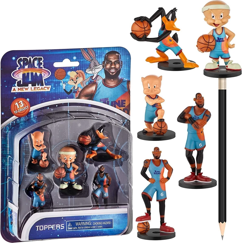 Toppers de lápiz Space Jam 5 piezas Elmer Fudd Lucas Pato Cerdo Porky Lebron James Foto 1 de 4
