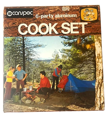 Vintage CanSpec 6 Party Aluminum & Plastic Cook Set, Camping Plates, Pots & More - Image 1 of 4