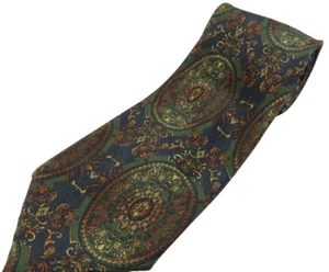 Ermenegildo Zegna Mens Pure Silk Blue Green Orange Geometric Necktie Italian EUC - Picture 1 of 10