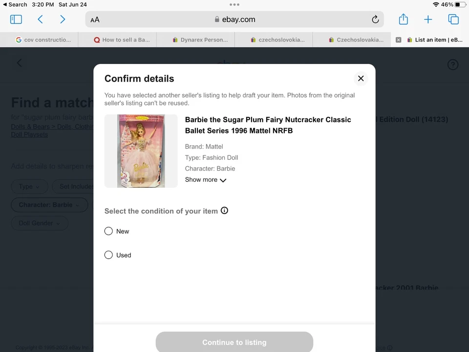 Barbie the Sugar Plum Fairy Quebra-Nozes Classic Ballet Series 1996 Mattel NRFB - Imagem 1 de 1