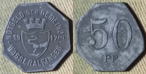 Error : Germany Wasseralfingen 1917 50 Pfenning Straight Clip IREC1311 - Picture 1 of 1