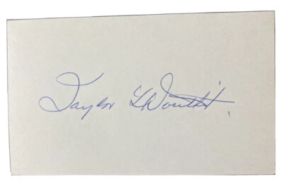 Taylor Douthit 1923 St. Louis Dec 1986 Signed Autograph 3x5 Index Card WS CHAMP - Image 1 of 3