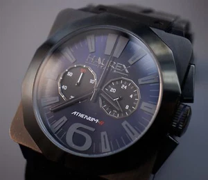 Haurex Athenium-R Square Chronograph Watch Blue /Black Fume Dial 3N372UNB - Picture 1 of 17