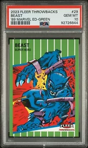 2023 Fleer Throwbacks '89 Marvel BEAST Green #'d 10/89 PSA 10 gemme nuove di zecca #29 - Foto 1 di 2