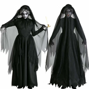 Halloween Vampir Kostüm Damen Erwachsene Hexe Cosplay Geisterbraut Kostüm - Bild 1 von 1