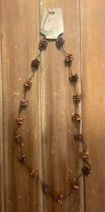 Wooden Long Necklace New Wth Tags - Picture 1 of 1
