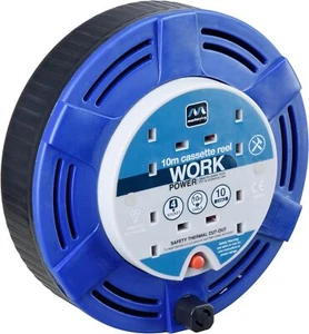 Masterplug Four Socket Cassette Cable Reel with Thermal Cut-Out, 10 Metres Lead - Picture 1 of 11