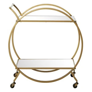 Metal Round Bar Cart With Wheels And Handle 27" X 15" X 30" - Picture 1 of 9