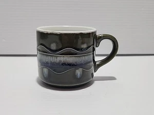 Vintage Green Glazed Ceramic Stoneware Coffee Mug Made in Japan - Picture 1 of 6