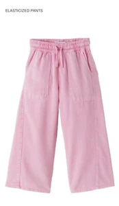 ZARA Kids Elasticized Pink Tie Waist pants Size 13/14 - Picture 1 of 3