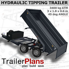 Trailer Plans - 3400kg HYDRAULIC TIPPING TRAILER PLANS -PLANS ON USB Flash Drive