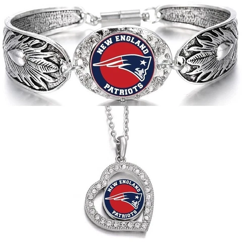 New England Patriots Gift Womens Sterling Silver Bracelet Necklace D3D19 Cover