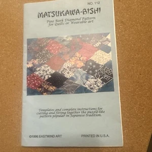 MATSUKAWA-BISHI Pine Bark Diamond Pattern for Quilts & Wearable Art & Templates - Picture 1 of 6