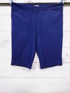 So Slimming By Chico's Womens Shorts Size 3 Navy Blue Flat Front Pockets - Picture 1 of 7