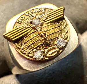 RAR Vintage 10K gelb GF THE BOEING CO. 30 Jahre Dienst Siegelring - Bild 1 von 5