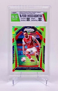 2021 Pierre-Emerick Aubameyang Panini Prizm Lime Green Arseanl Card 3/5 HGA 9.5 - Picture 1 of 3