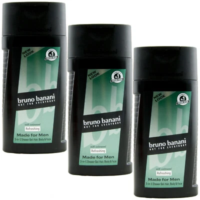 Bruno Banani Duschgel MADE FOR MEN 3 x 250ml für Haar, Körper & Gesicht