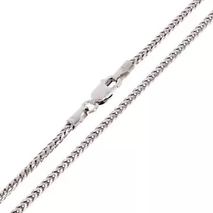 Italian 14k White Gold Solid Diamond Cut Franco Chain Necklace 20" 1.6mm 7.2gram - Picture 1 of 5
