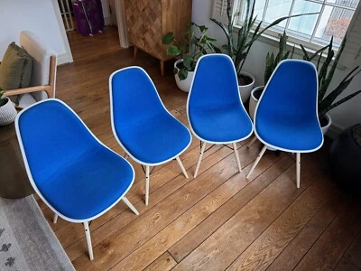 Pair of Eames Upholstered Molded Plastic Side Chairs - Image 1 of 3