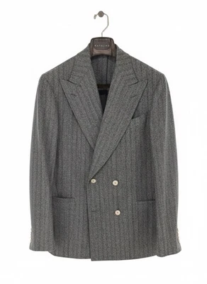 Eidos "Tenero" Double-breasted Sport Coat - Gray Herringbone 40 (50 IT) - Image 1 of 3