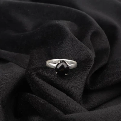 Natural Black Tourmaline Gemstone 925 Sterling Silver Handcrafted Jewelry Ring - Image 1 of 4