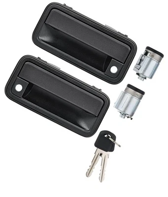 Metal Exterior Door Handle w/ Lock Cylinder & Keys Fit 1988-2000 GMC Chevy C1500 Foto 1 de 4
