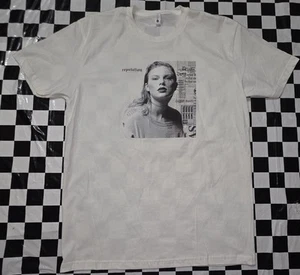Taylor Swift Reputation White T-Shirt Size Large (3I) - Picture 1 of 5